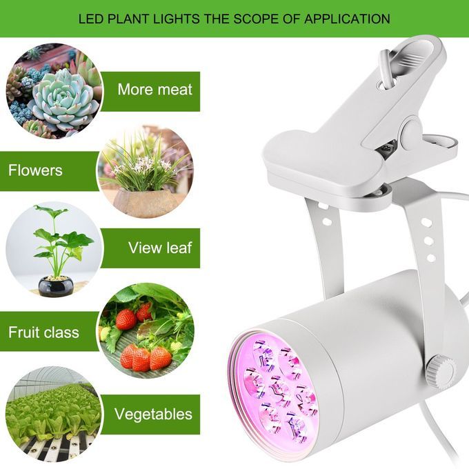 7W LED Plant Grow Light 360 Degree Adjustable Indoor Plant Lights With Clip White