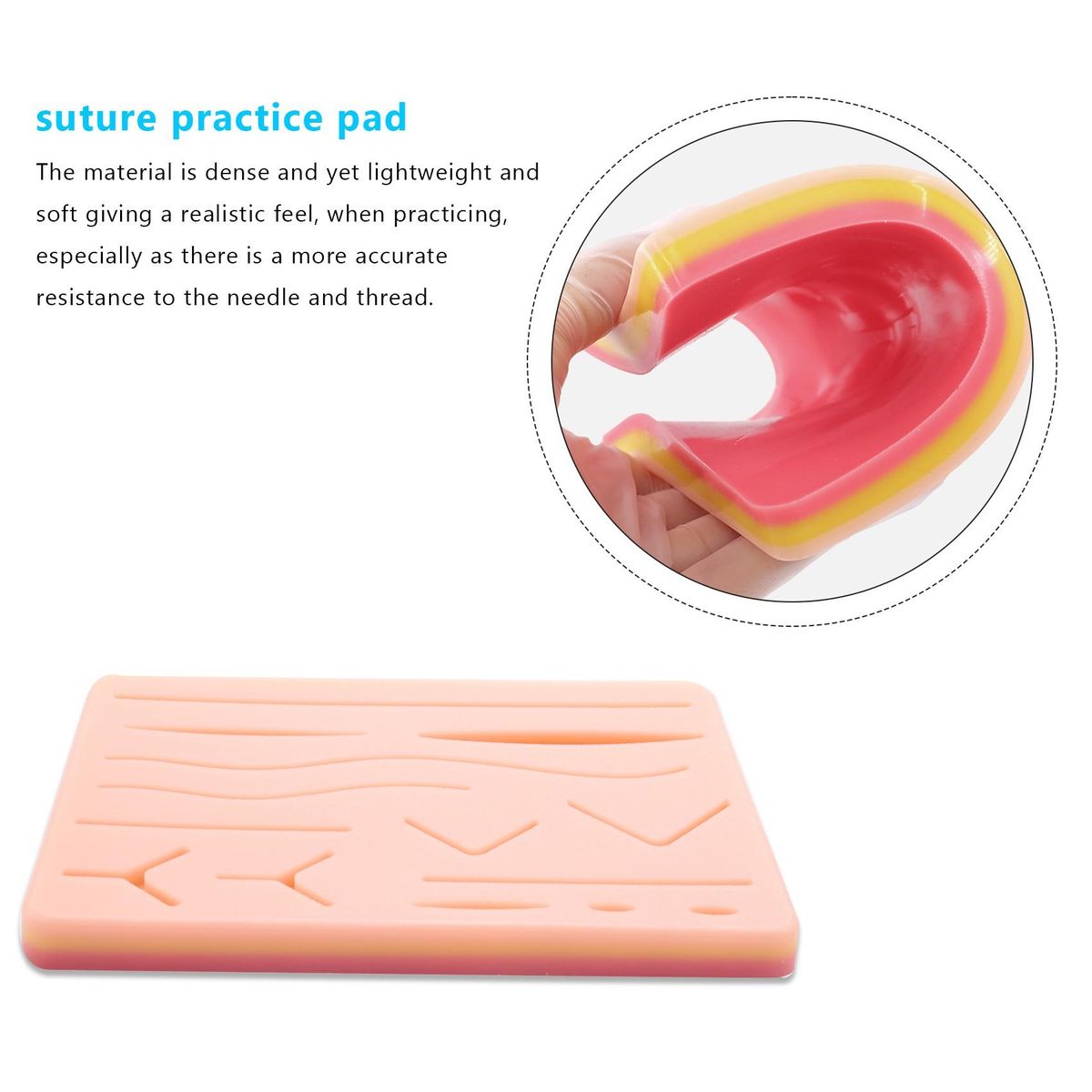 Skin Suture Training Kit Pad Suture Training Kit Suture Pad Trauma Accessories for Practice and Training Use