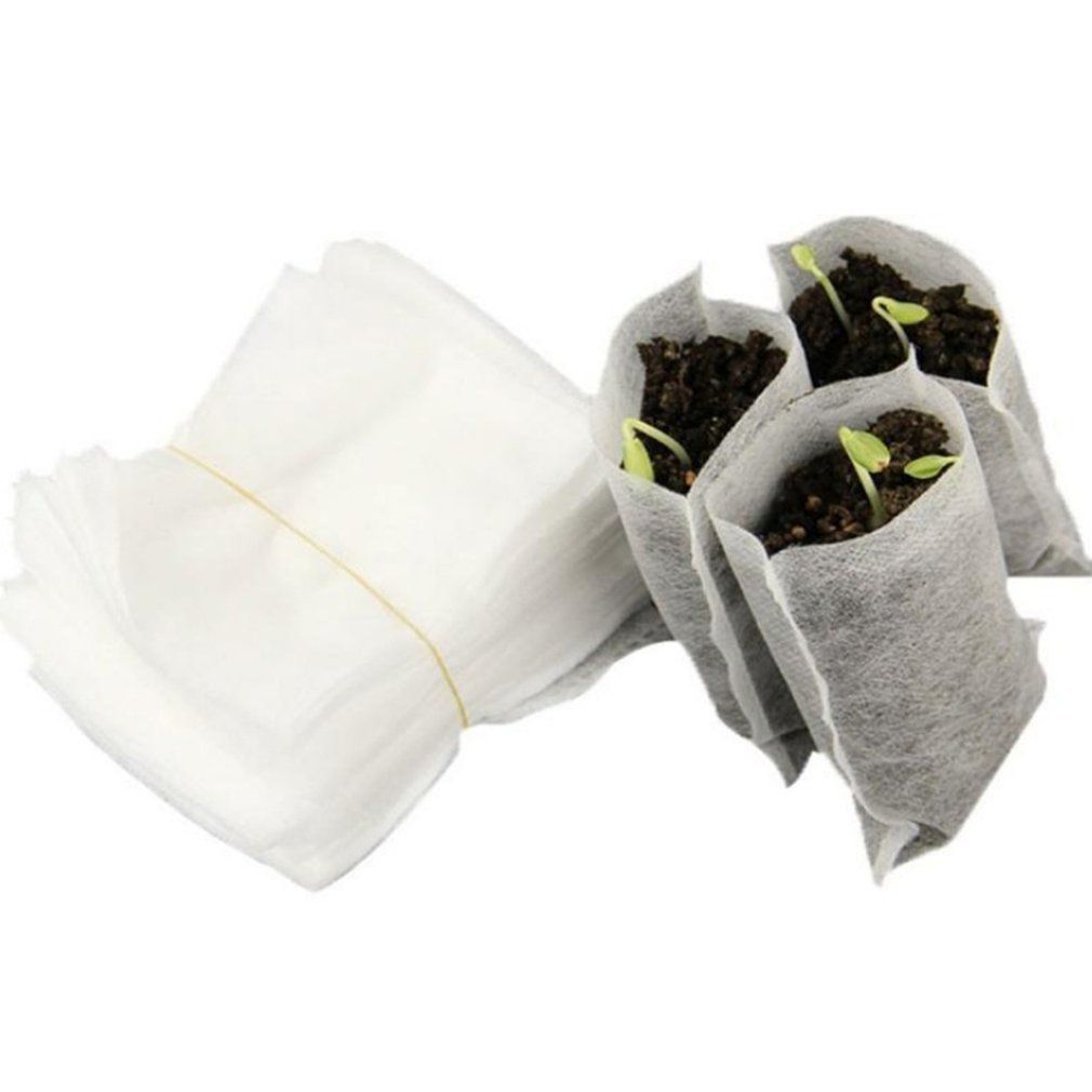 100PCS/Bag Biodegradable Seed Nursery Bags Flower Pots Vegetable Planting Bag