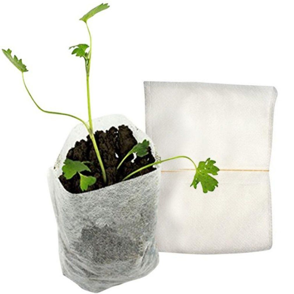 100PCS/Bag Biodegradable Seed Nursery Bags Flower Pots Vegetable Planting Bag