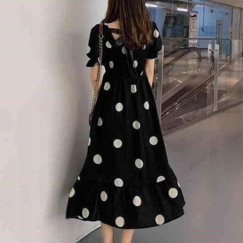 Dress Women Polka Dot Long Elegant French Retro Plus Size 2XL Female Clothes New Party Dresses Korean Style Ruffles Trendy Cute