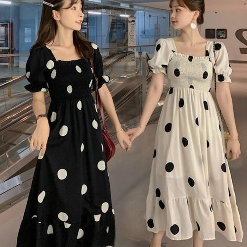 Dress Women Polka Dot Long Elegant French Retro Plus Size 2XL Female Clothes New Party Dresses Korean Style Ruffles Trendy Cute