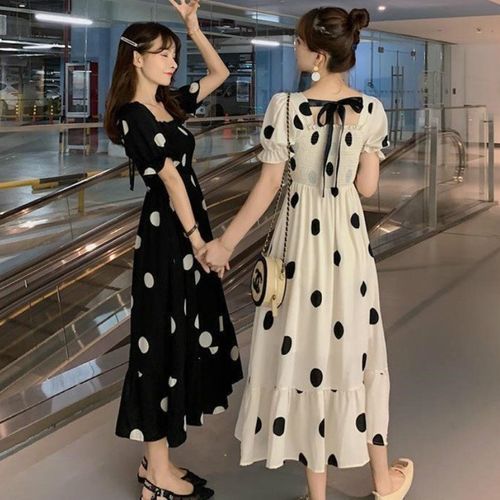 Dress Women Polka Dot Long Elegant French Retro Plus Size 2XL Female Clothes New Party Dresses Korean Style Ruffles Trendy Cute