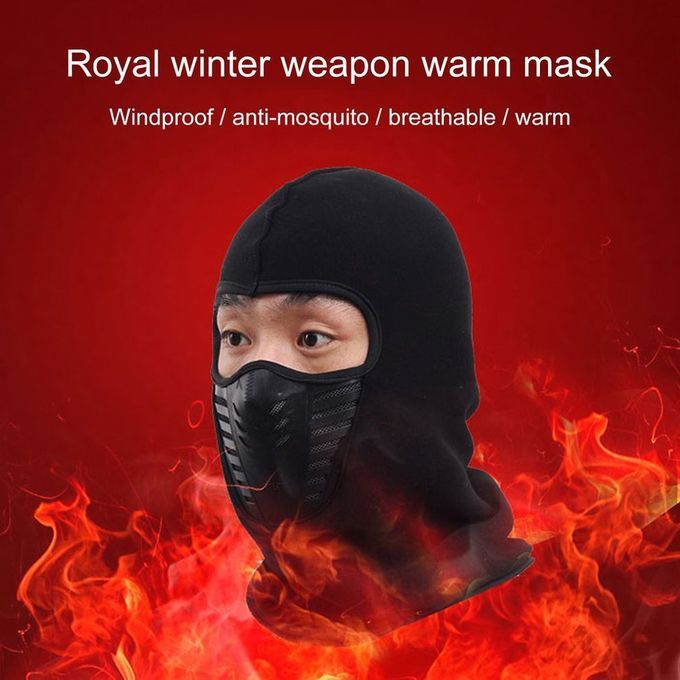Winter Men And Women Outdoor Riding Skiing   Warm Fa E  Over Head  Ap-black