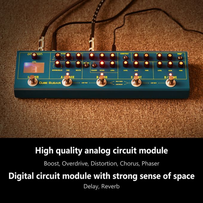 Ammoon CUBE SUGAR Combined Effects Pedal 5 Analog-EU Plug