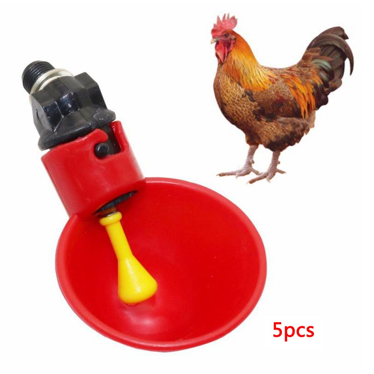 5x Cups Chicken Drinking Water Automatic Drinker Poultry Drinkers