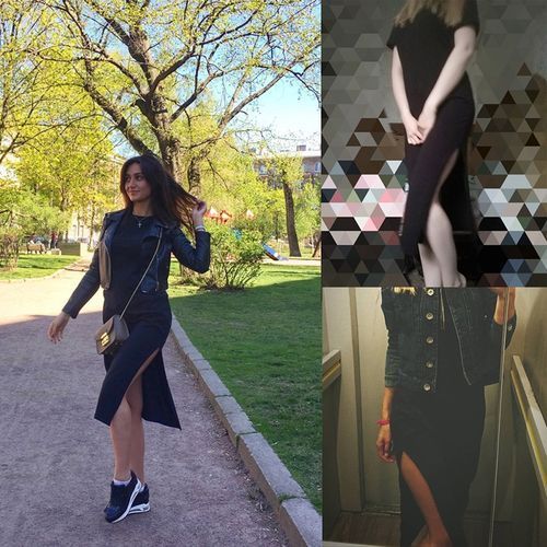Women Summer Cotton Long Plus Size Sexy Side Slit Casual Maxi T-Shirt Dress Girls O-Neck Short Sleeve Slim Black Beach Maxiskirt