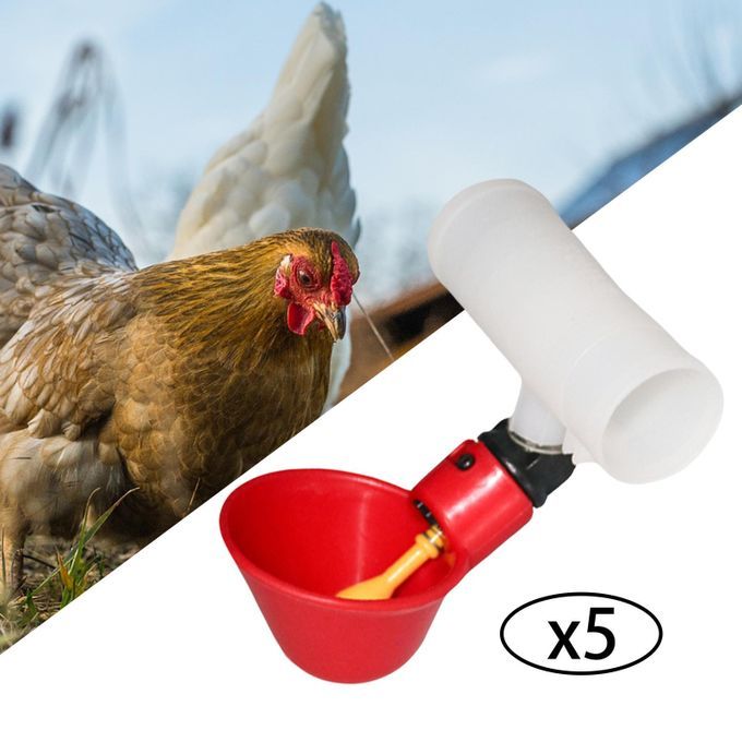 5PCS Automatic Chicken Poultry Drinker Waterer Cups Watering Cups