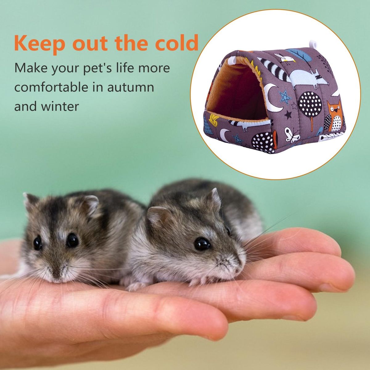 Comfortable Pet Bed Cozy Critter Nest Warm Bite-proof Home for Small Tan
