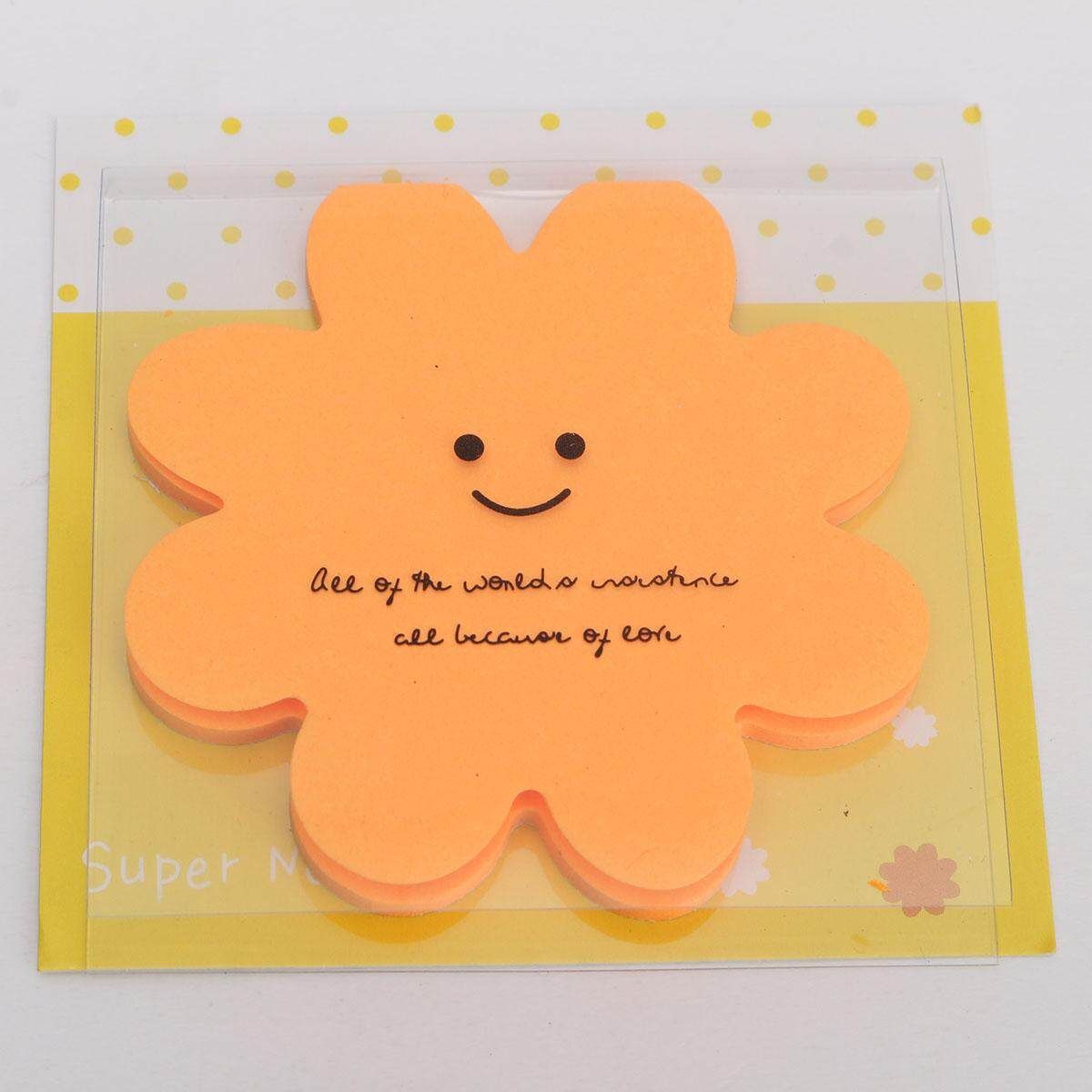 Cute Star Memo With Cover Pad Bookmark Sticker Memo Index Sticky Notes Orange Sun