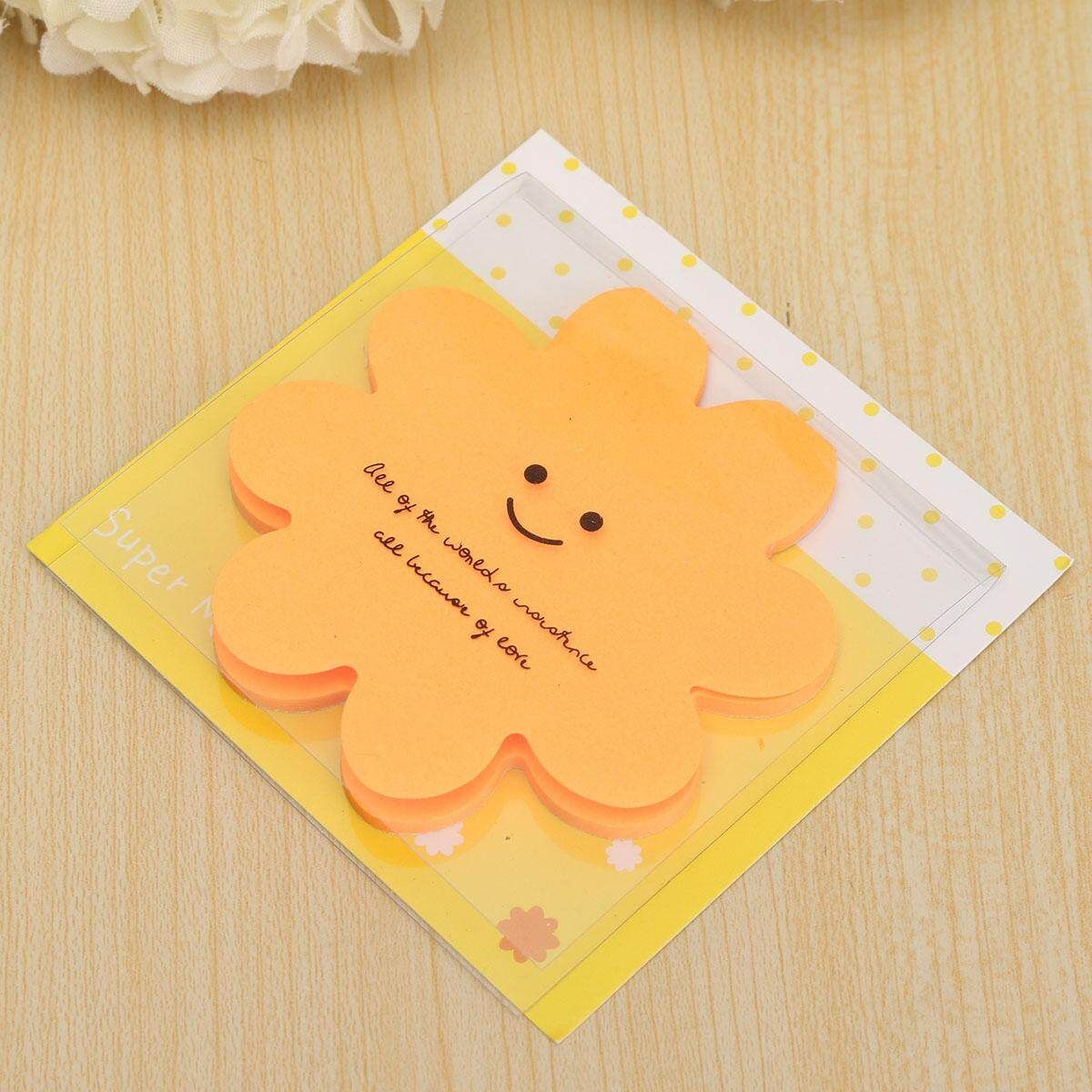 Cute Star Memo With Cover Pad Bookmark Sticker Memo Index Sticky Notes Orange Sun