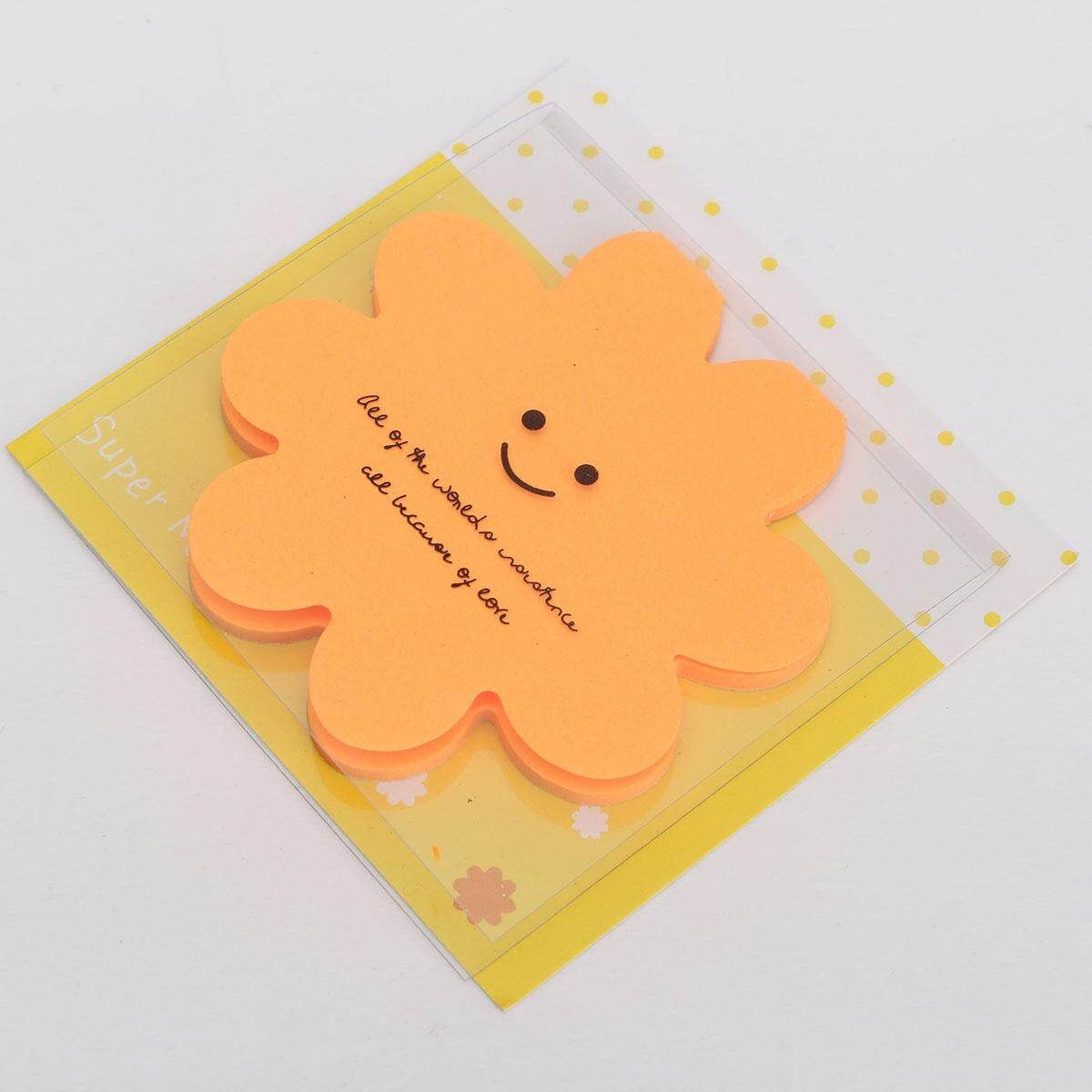 Cute Star Memo With Cover Pad Bookmark Sticker Memo Index Sticky Notes Orange Sun
