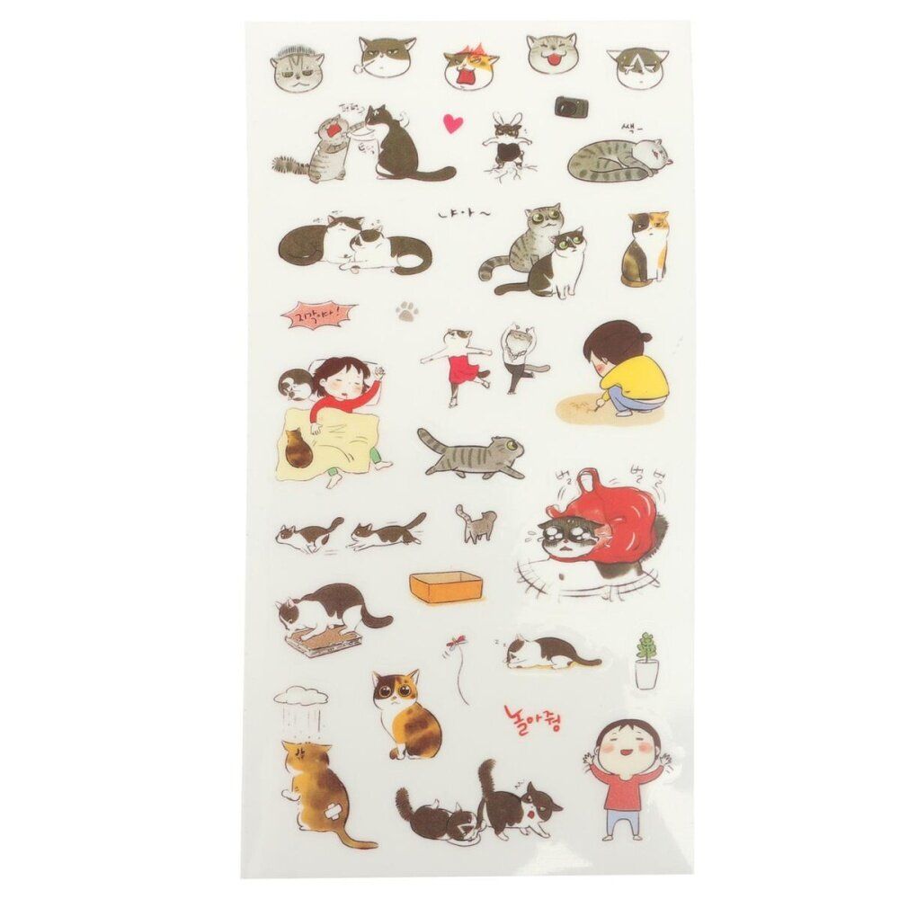 6 Sheets Cute Cat Album Diary Card Calendar Sticker Label Scrapbooking Crafts