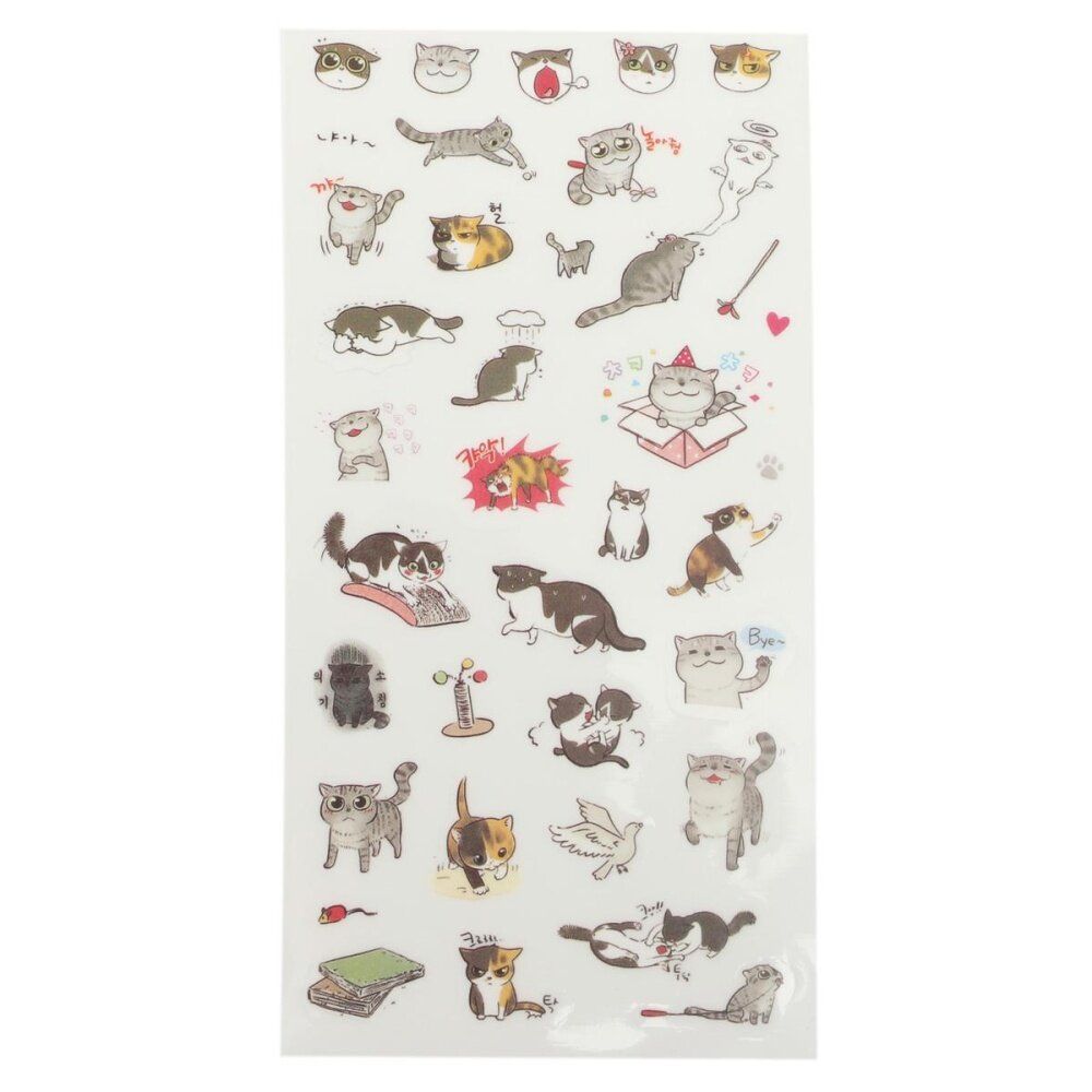 6 Sheets Cute Cat Album Diary Card Calendar Sticker Label Scrapbooking Crafts