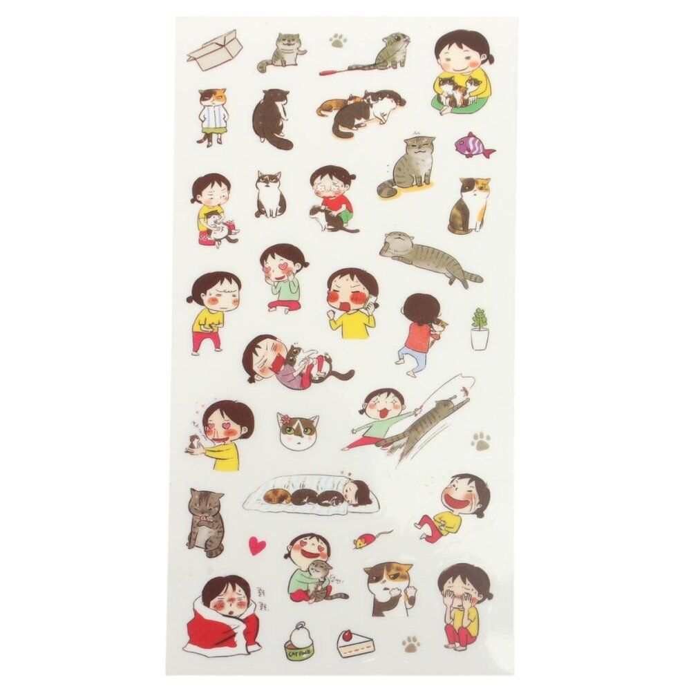 6 Sheets Cute Cat Album Diary Card Calendar Sticker Label Scrapbooking Crafts