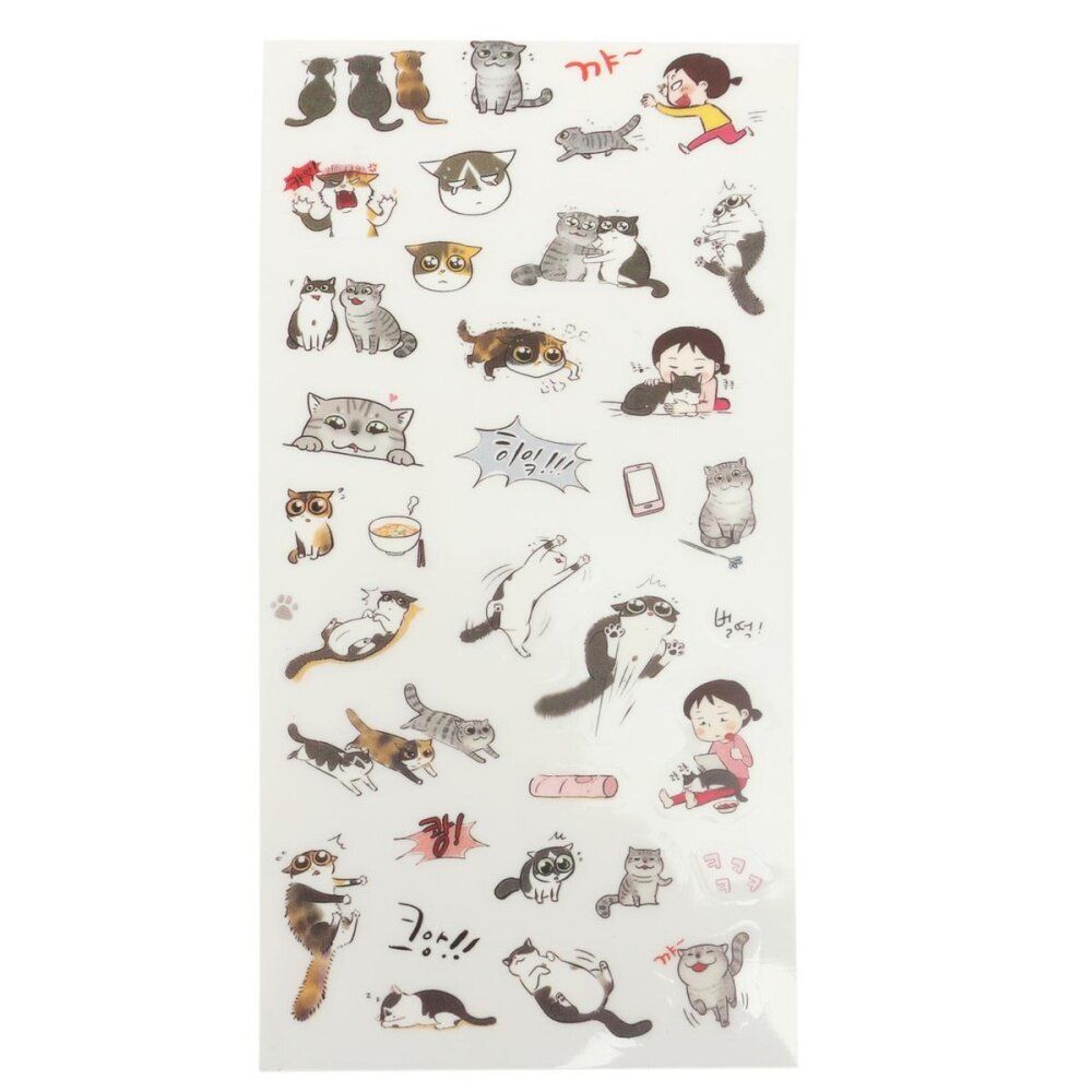 6 Sheets Cute Cat Album Diary Card Calendar Sticker Label Scrapbooking Crafts