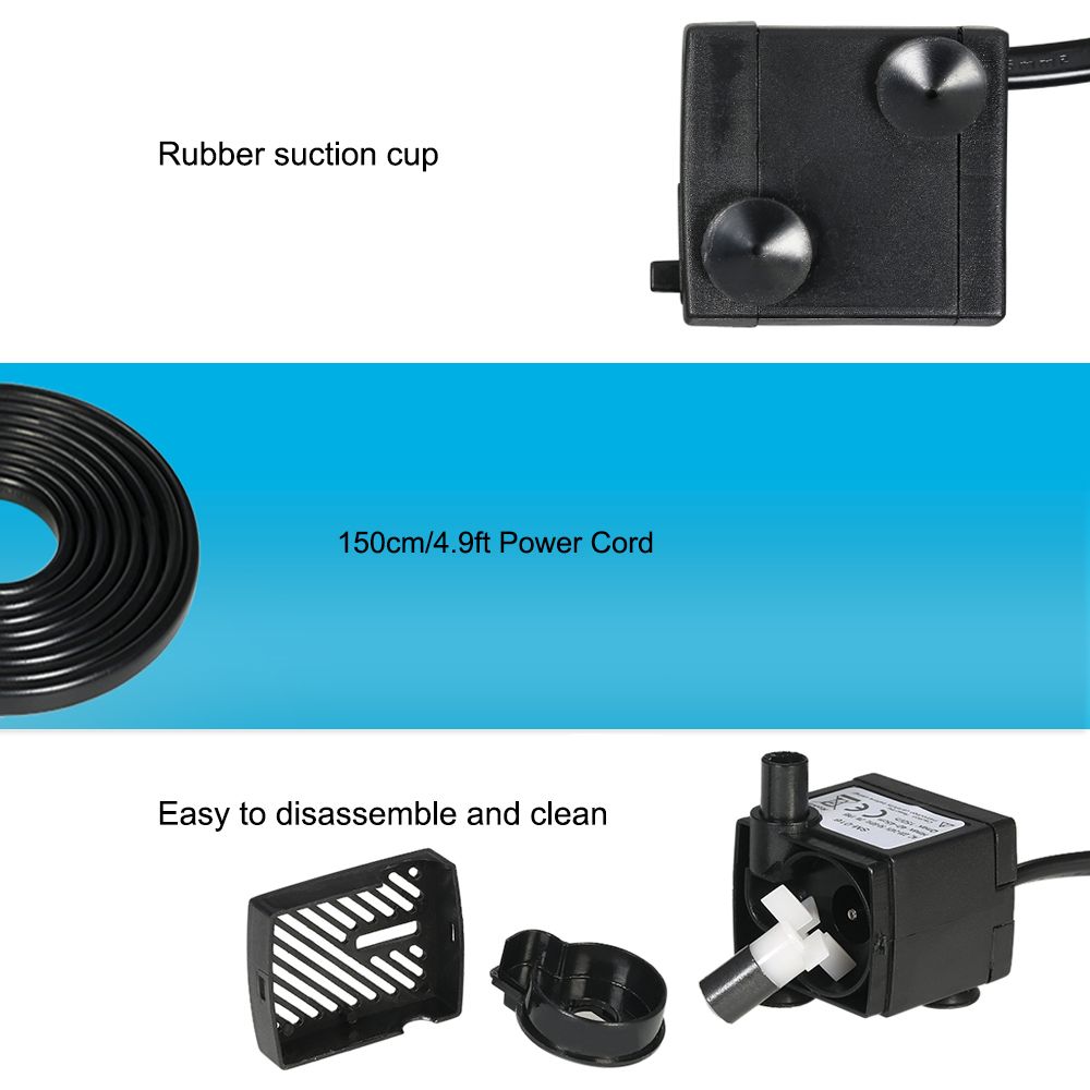 150L/H 2W Submersible Water Pump For Aquarium Tabletop