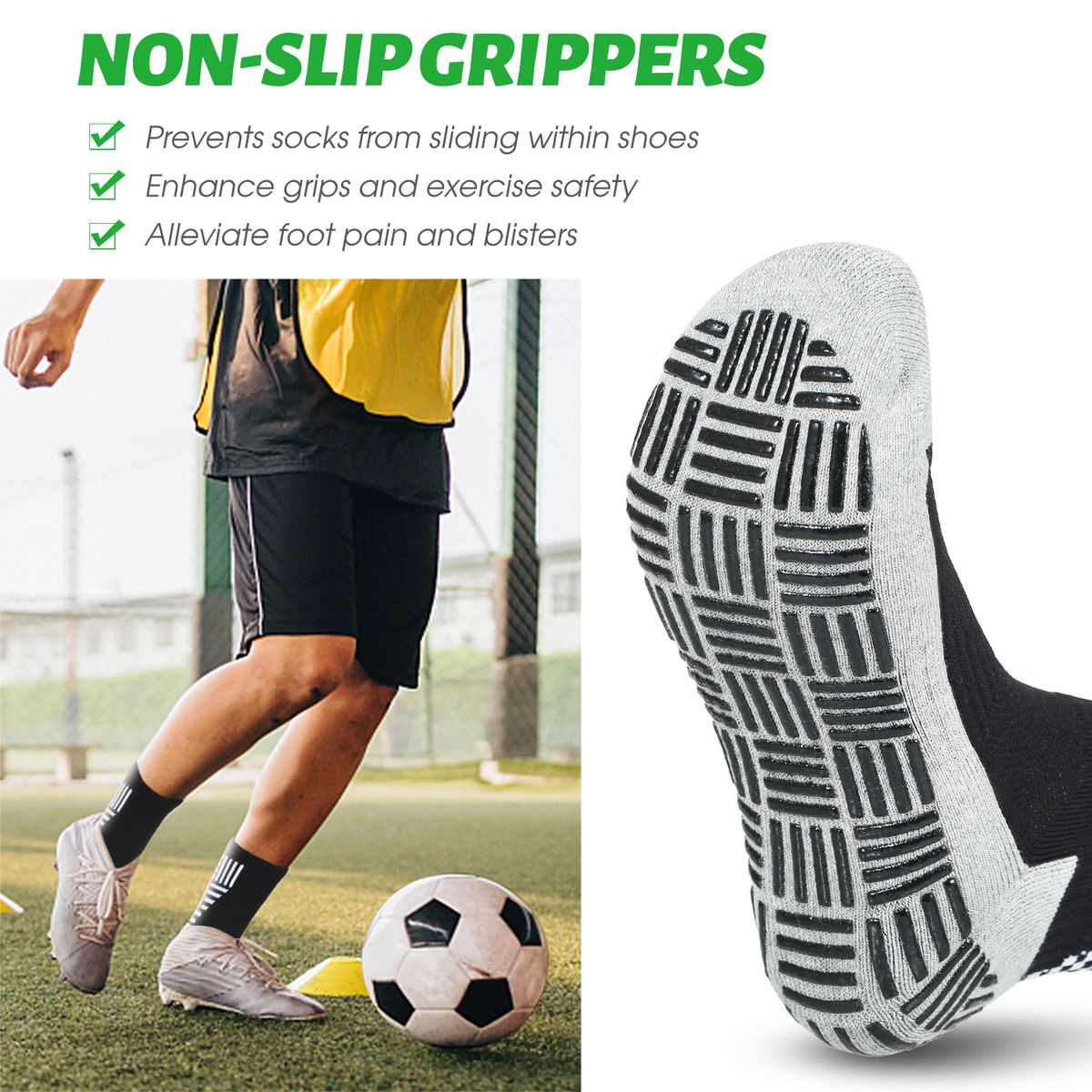 1 Pair Soccer Socks Breathable Non Slip Grip Sports Socks