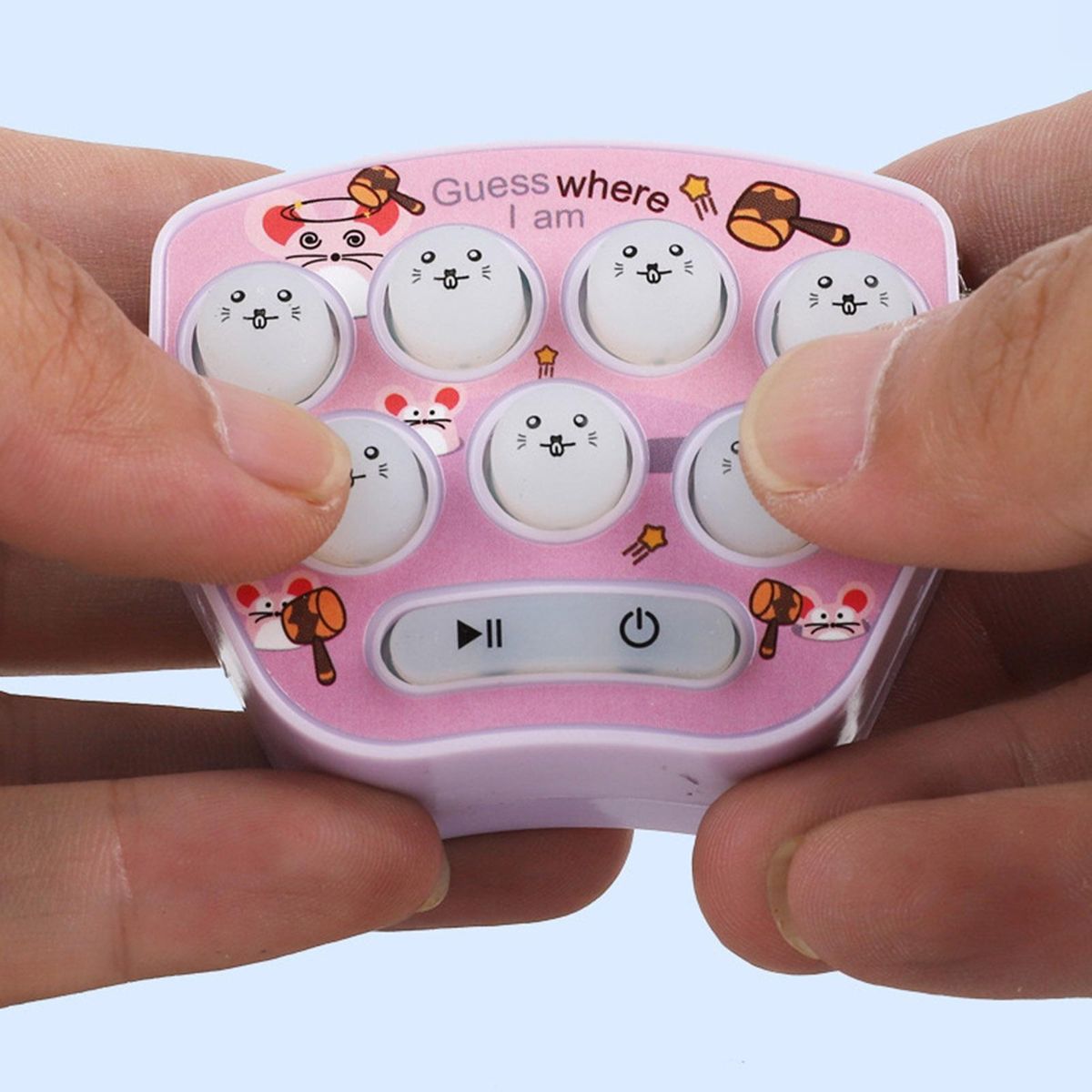 Memory Machine Whack-a-mole Keychain Pink
