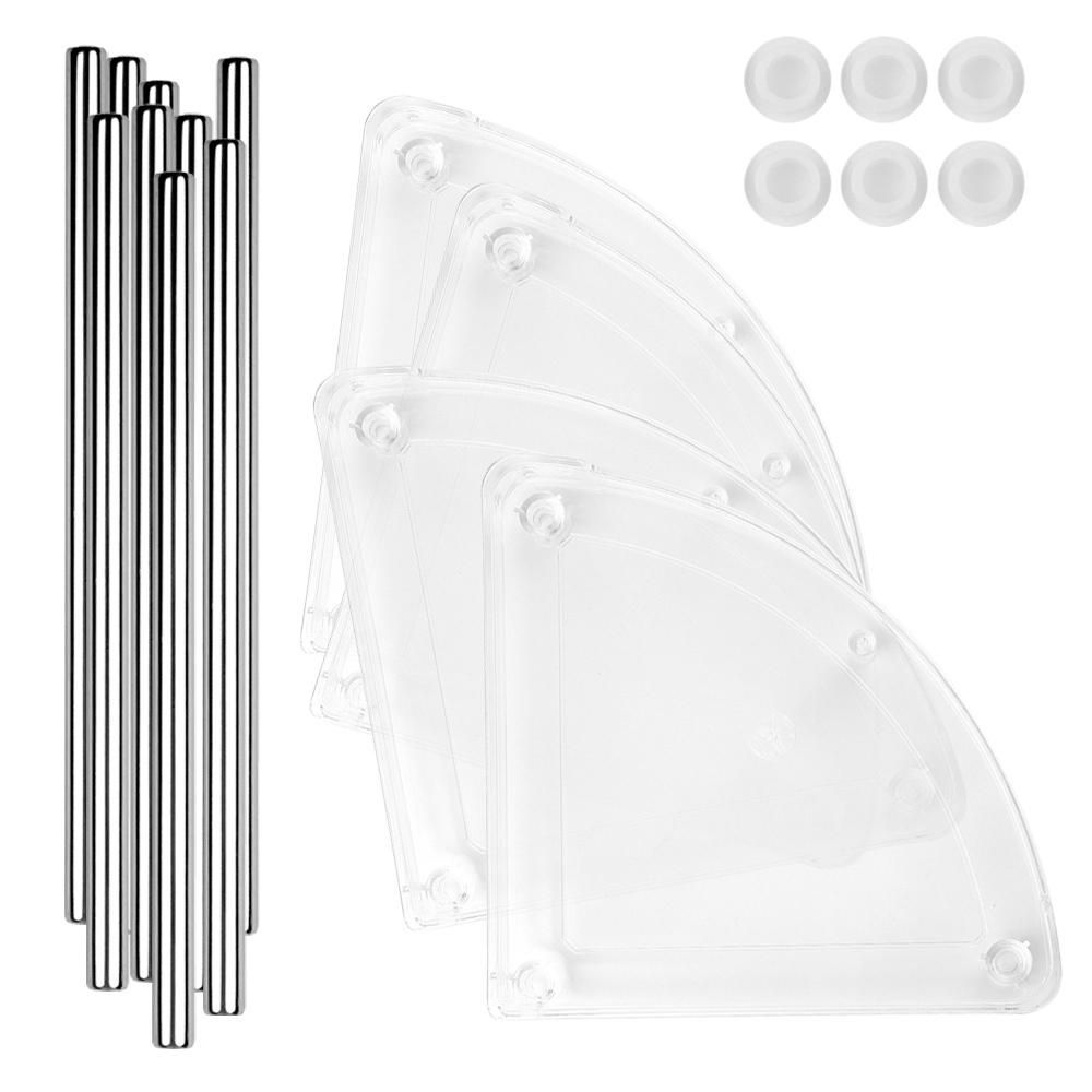 4-Tier Corner Storage Organizing Caddy Stand for Bathroom Vanity Countertops Free Standing  2 Shelves Clear