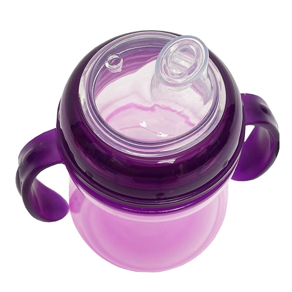 240ml Baby Training Sippy Cups Silicone Soft Spout Transition Cup from Bottle Spill-Proof Kids Infant Trainer Drinking Cup with Non-slip Handles Blue