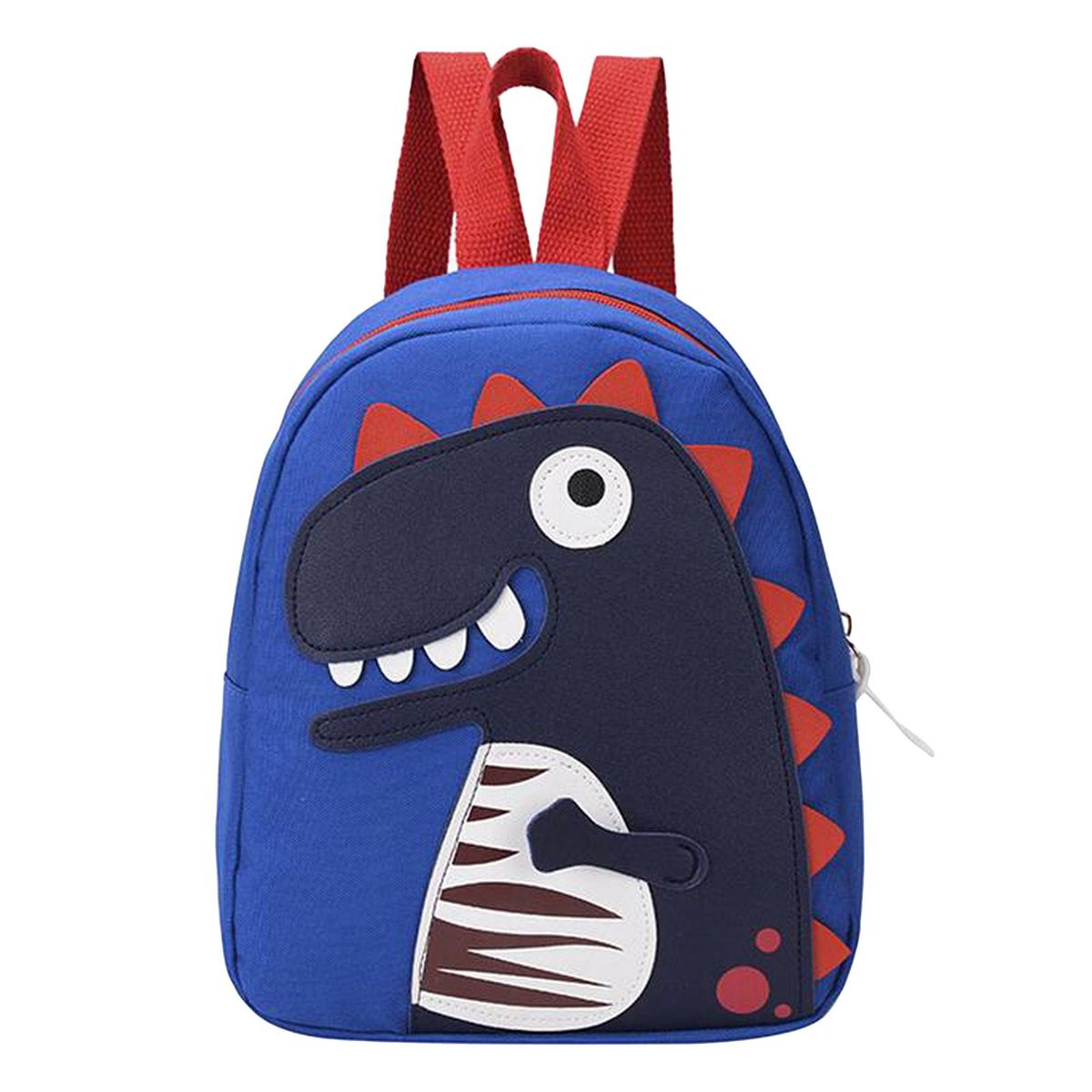 Children Cute Dinosaur School Bags Canvas Backpack For Storage Blue