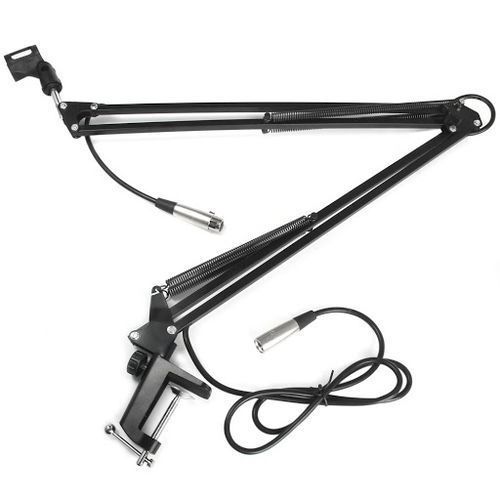 Desktop Microphone Scissor Arm Stand  / Shock Mount / Filter / Clip / Canon Cable Ties