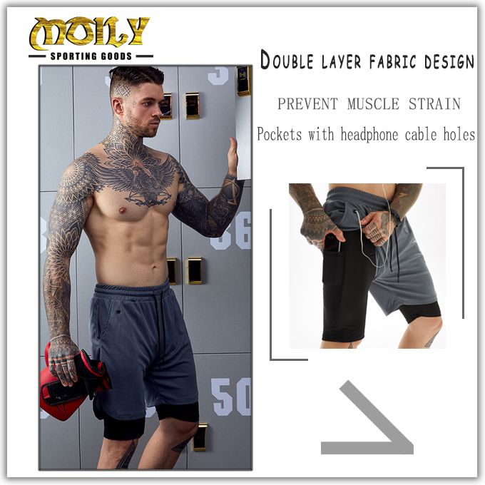 Quick Drying Double Breathable Gym Shorts For Men