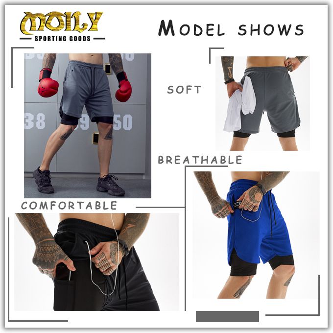 Quick Drying Double Breathable Gym Shorts For Men