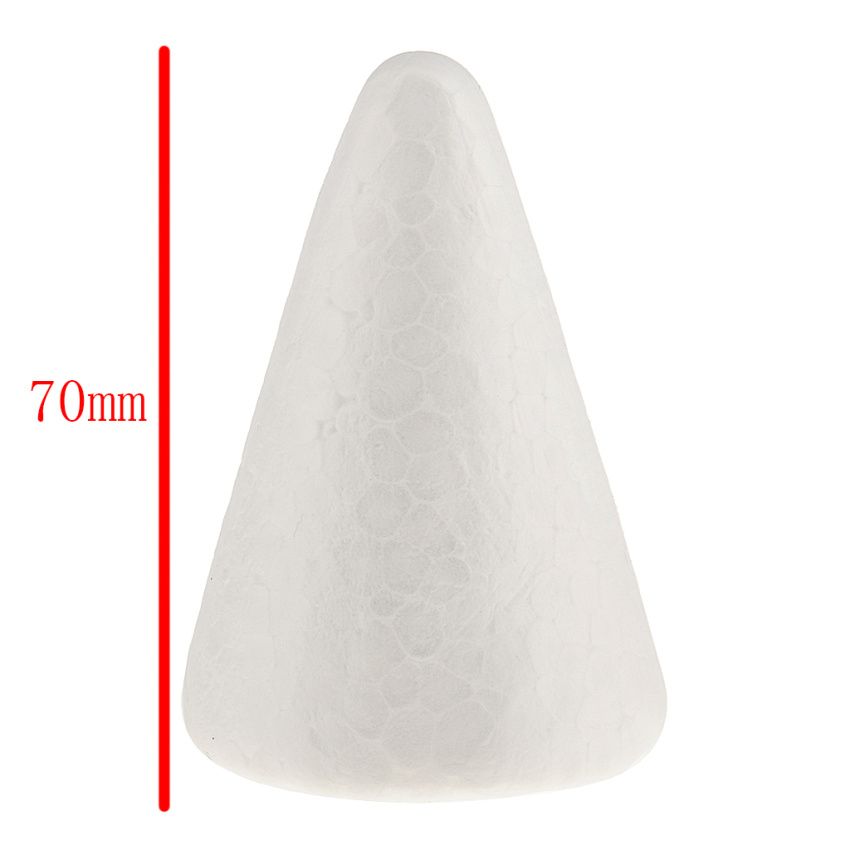 15pcs 7/10cm White Creative Styrofoam Foam Ornament Cone Shape DIY