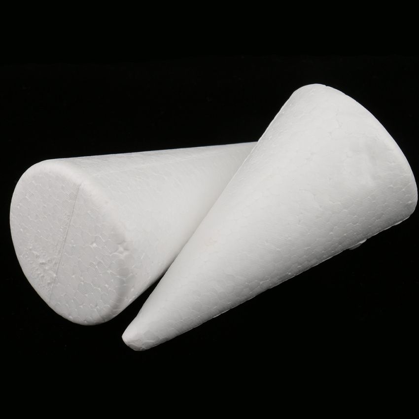 15pcs 7/10cm White Creative Styrofoam Foam Ornament Cone Shape DIY