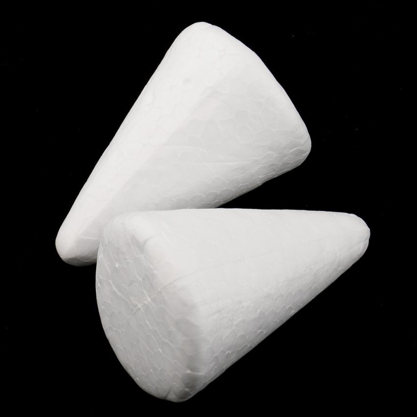 15pcs 7/10cm White Creative Styrofoam Foam Ornament Cone Shape DIY