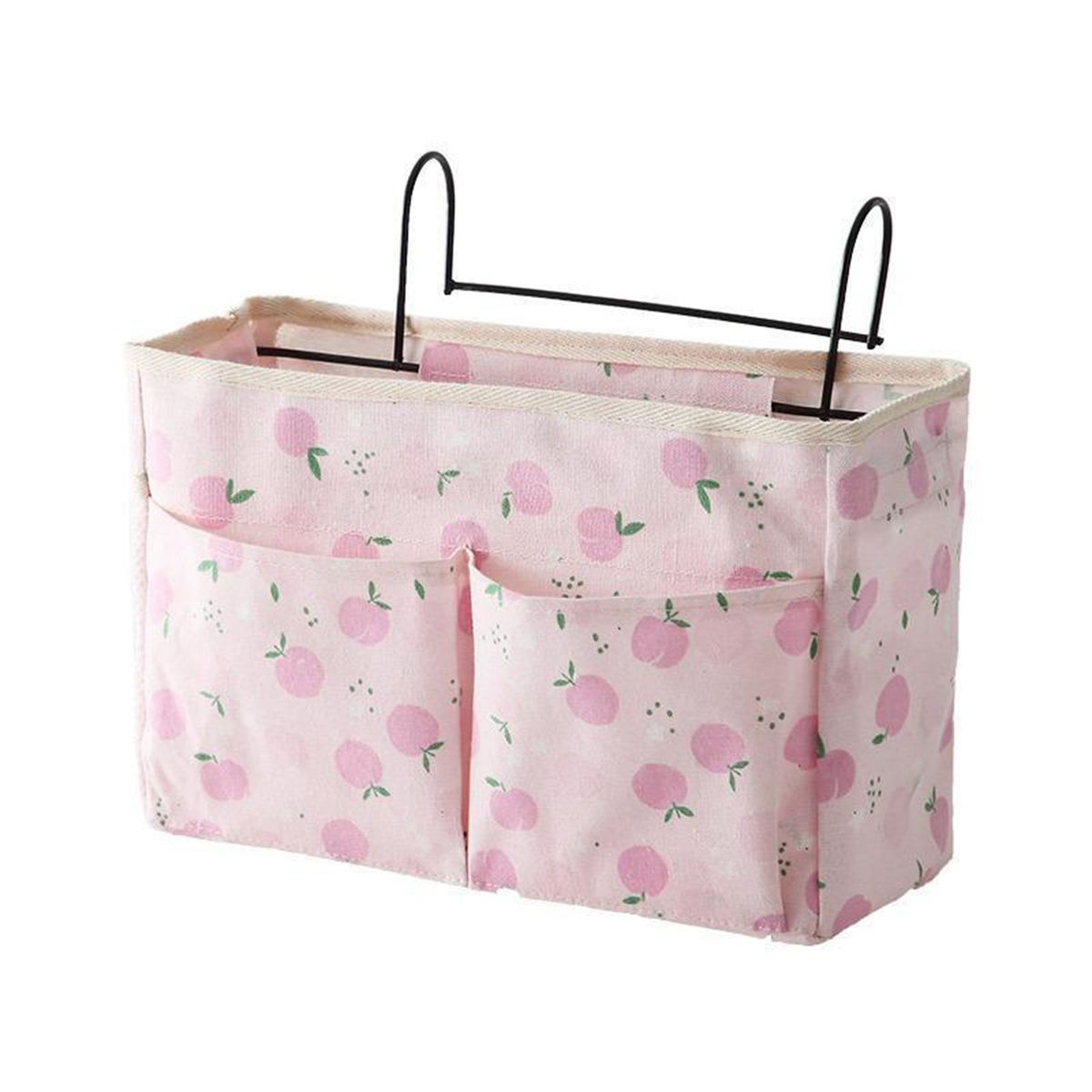 Hanging Storage Bag Large Capacity Wall Mounted Fabric Bag Pink