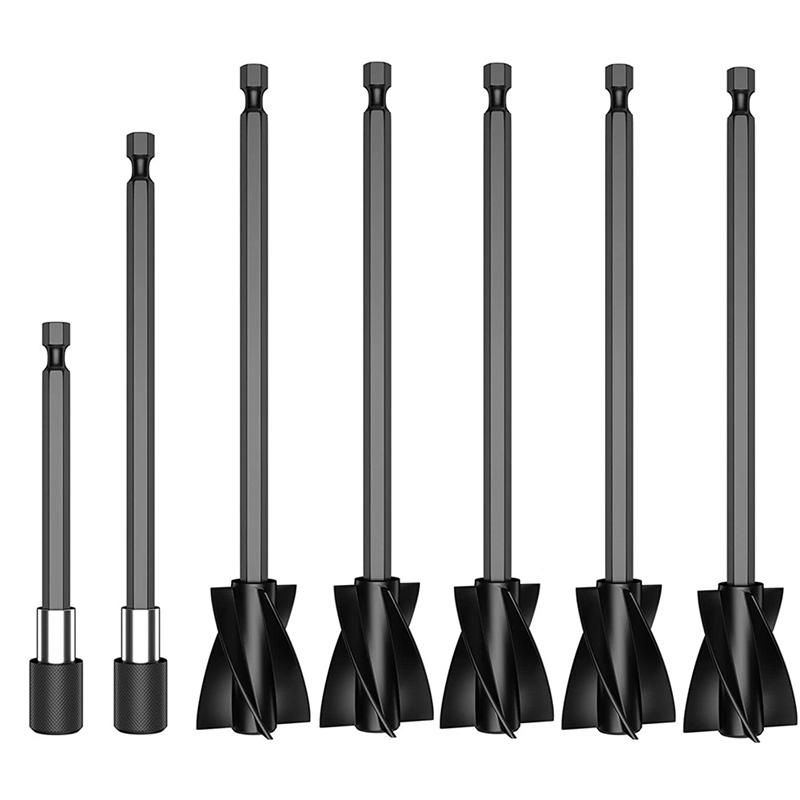 5Pcs Resin Mixer Paddles with 2 Extension Rods, Epoxy Mixer