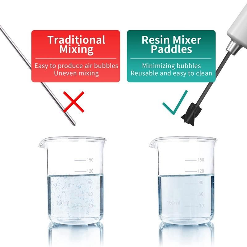 5Pcs Resin Mixer Paddles with 2 Extension Rods, Epoxy Mixer