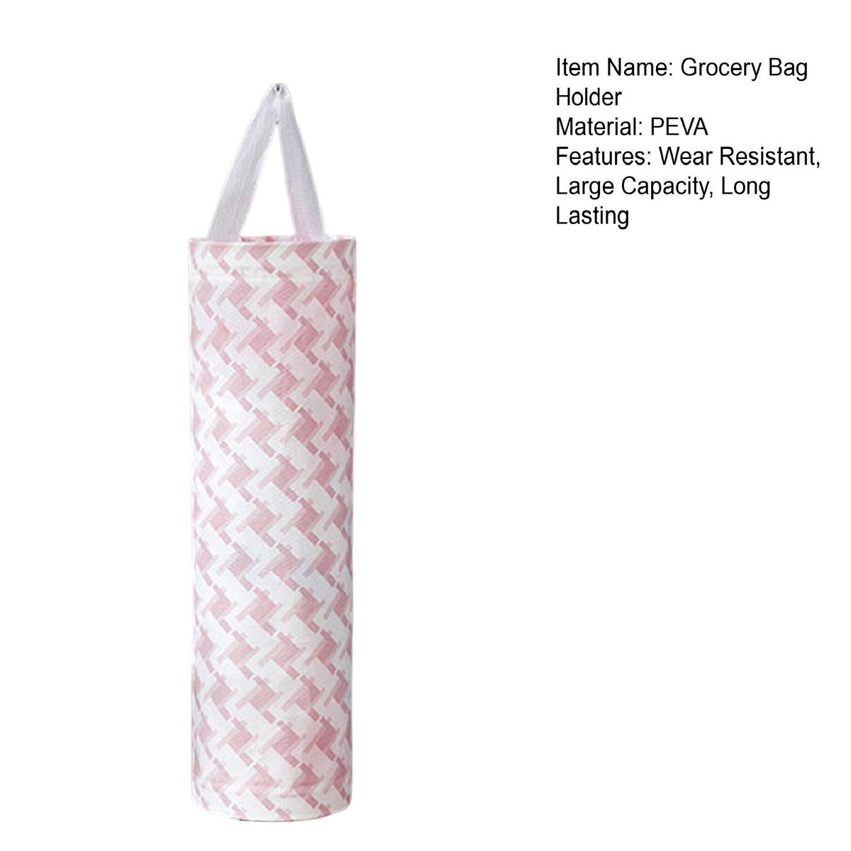 Grocery Bag Dispenser Geometric Printed Bag Holder Plastic Bag Dispenser Pink