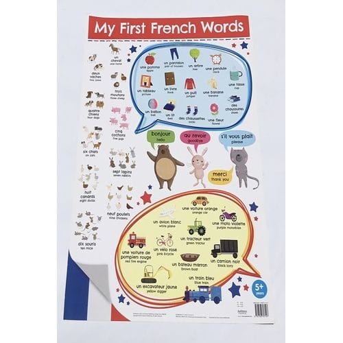 My First French Words Educational Poster