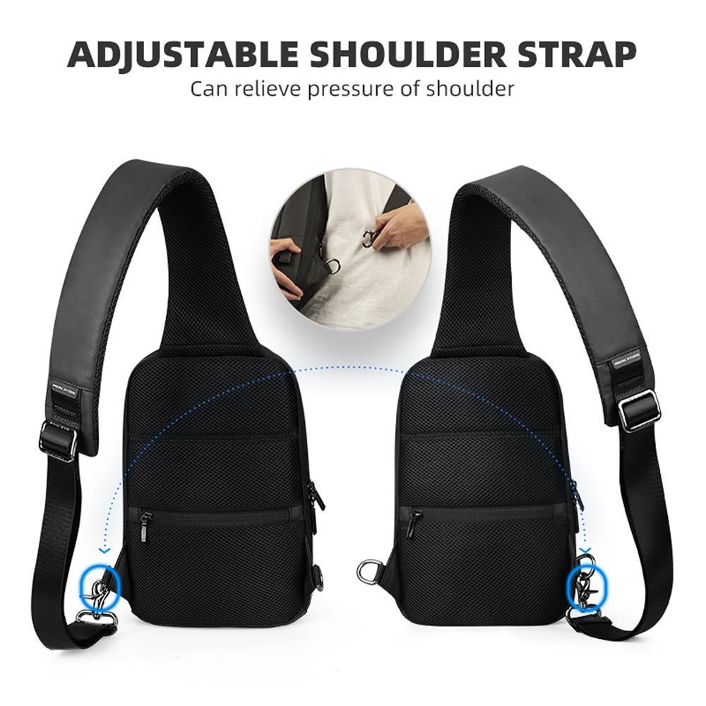 MARK RYDEN TSA Lock Crossbody Men Bag Waterproof USB Charge Chest Pack Short Travel Messengers Chest Shoulder Bag Men
