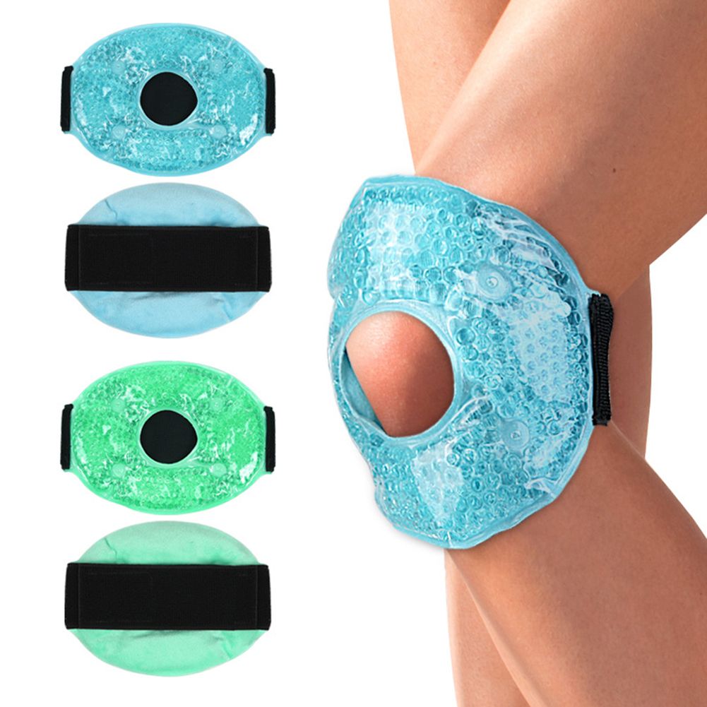 (Green)Foot Hand Ice Therapy Wrap Reusable Hot Cold Compress Pad Cooling Bead  Pack For Wrist Knee Ankle Wrist Injury Pain Relief SAB