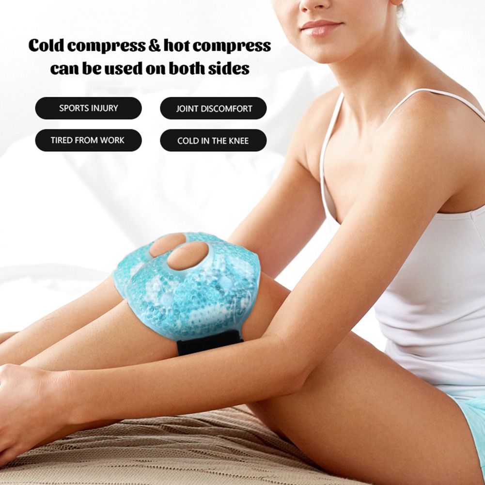 (Green)Foot Hand Ice Therapy Wrap Reusable Hot Cold Compress Pad Cooling Bead  Pack For Wrist Knee Ankle Wrist Injury Pain Relief SAB