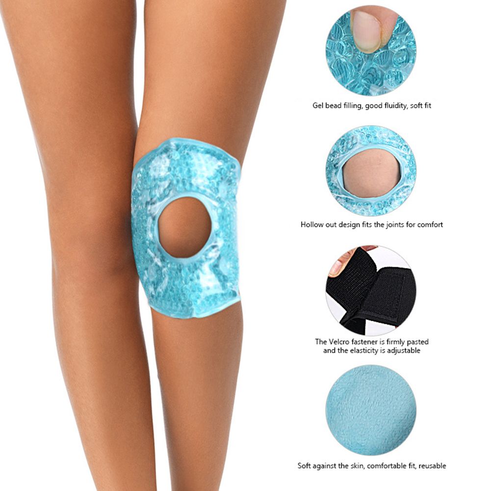 (Green)Foot Hand Ice Therapy Wrap Reusable Hot Cold Compress Pad Cooling Bead  Pack For Wrist Knee Ankle Wrist Injury Pain Relief SAB