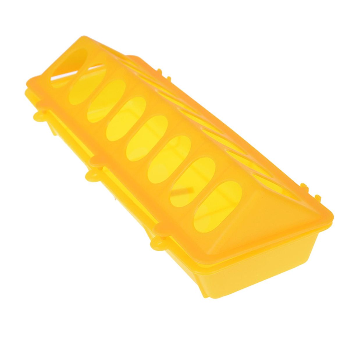 Plastic Trough Chicken Pigeon Poultry Ground Feeder Drinker Yellow