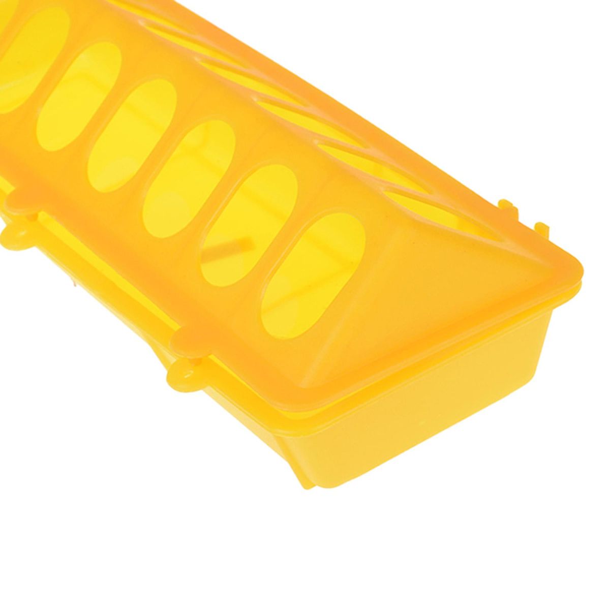 Plastic Trough Chicken Pigeon Poultry Ground Feeder Drinker Yellow