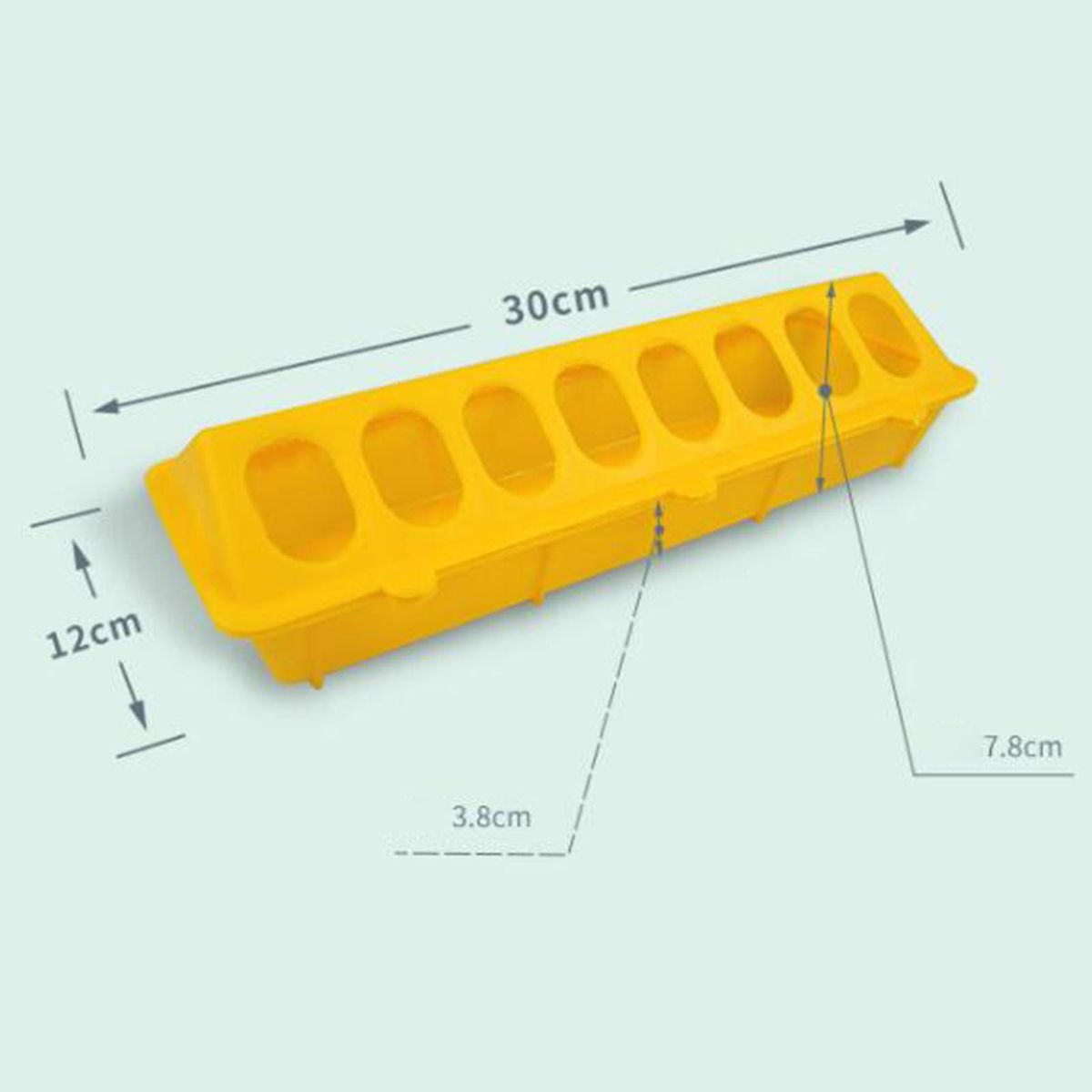 Plastic Trough Chicken Pigeon Poultry Ground Feeder Drinker Yellow