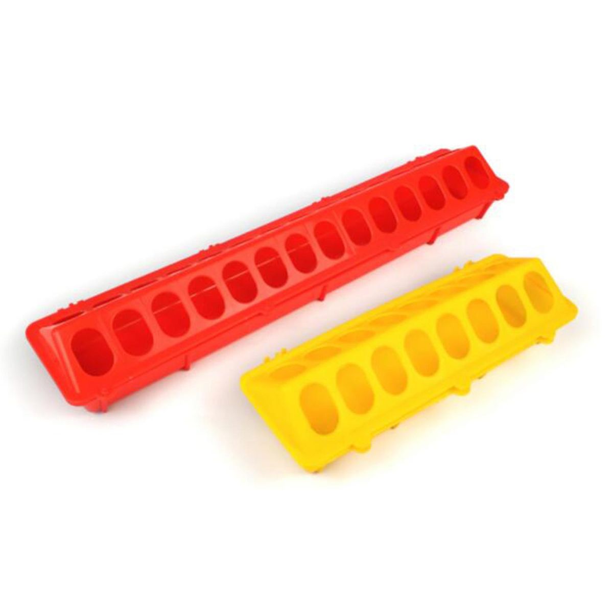 Plastic Trough Chicken Pigeon Poultry Ground Feeder Drinker Yellow