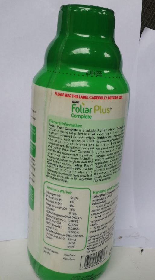 Foliar Plus Complete/ Organic Fertilizer -1L