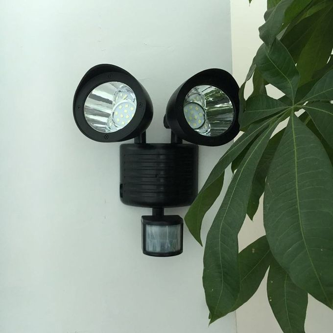 22LED Dual Security Detector Solar Spot Light Motion Sensor Outdoor Floodlight Black