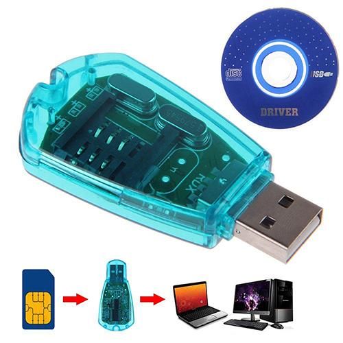 USB Cellphone Standard SIM Card Reader Copy Cloner Writer-