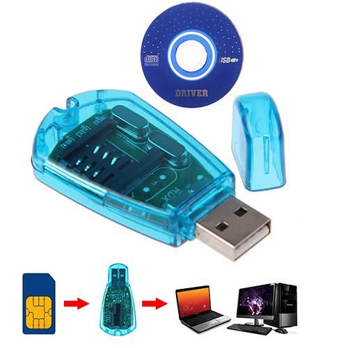 USB Cellphone Standard SIM Card Reader Copy Cloner Writer-
