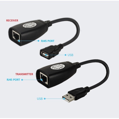 Usb 2.0 To Rj45 Lan Extender Over Cat5 Cat5e Cat6 Cable